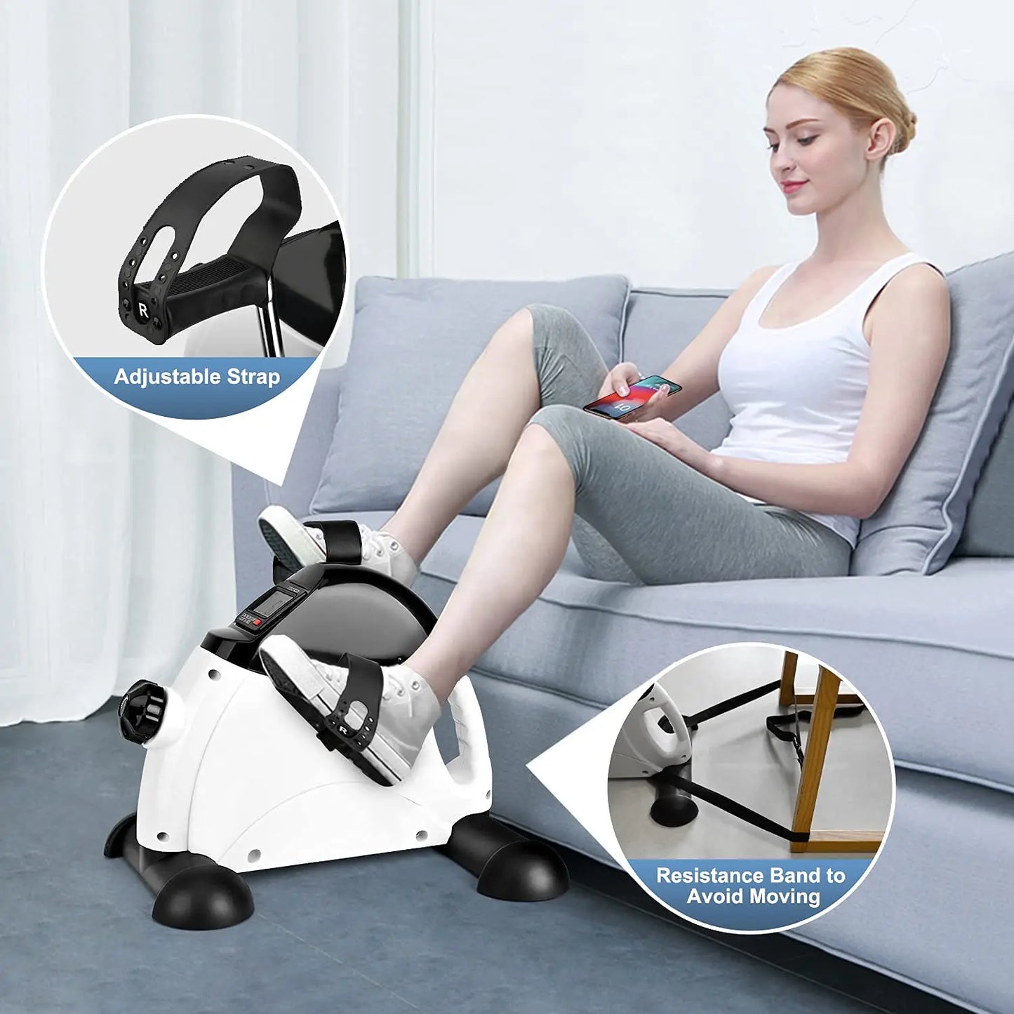 1PC Undertable Bicycle Pedal Exercise Machine Portable Home Fitness Bicycle Pedal Exercise Machine Foot Pedal Portable Bicycle