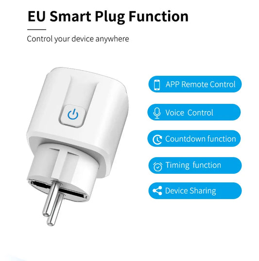 Smart Plug WiFi/Zigbee Socket EU plug 20A With Power Monitor Timing Function Voice Control Works With Alexa GoogleHome