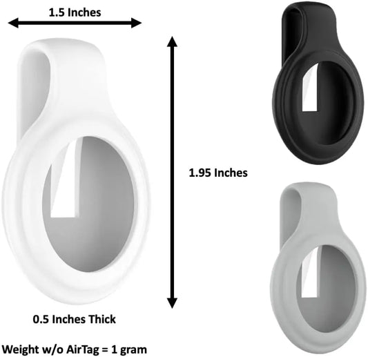 Silicone Steel Clip Compatible with Apple AirTag - Protective Silicone Clip for Tracker Protect Keychain Silicone Cover