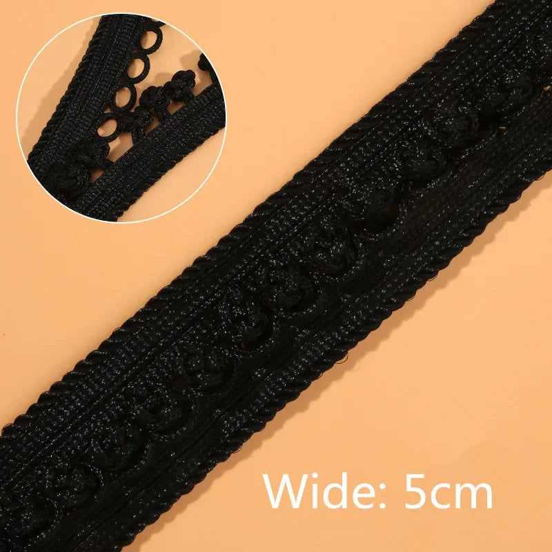 1 Yards Floral Embroidered Lace Ribbon DIY Apparel Sewing Fabric Gold Handmade Crafts Materials