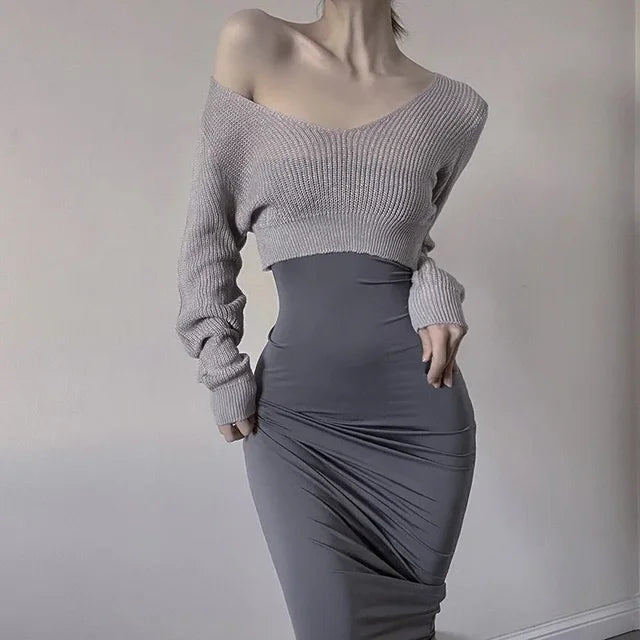 Fashion Casual Office Ladies Teacher Uniform Clothes Role Play Female Sexy Suspender Skirt Underwear Nightdress Sweater Suit Set