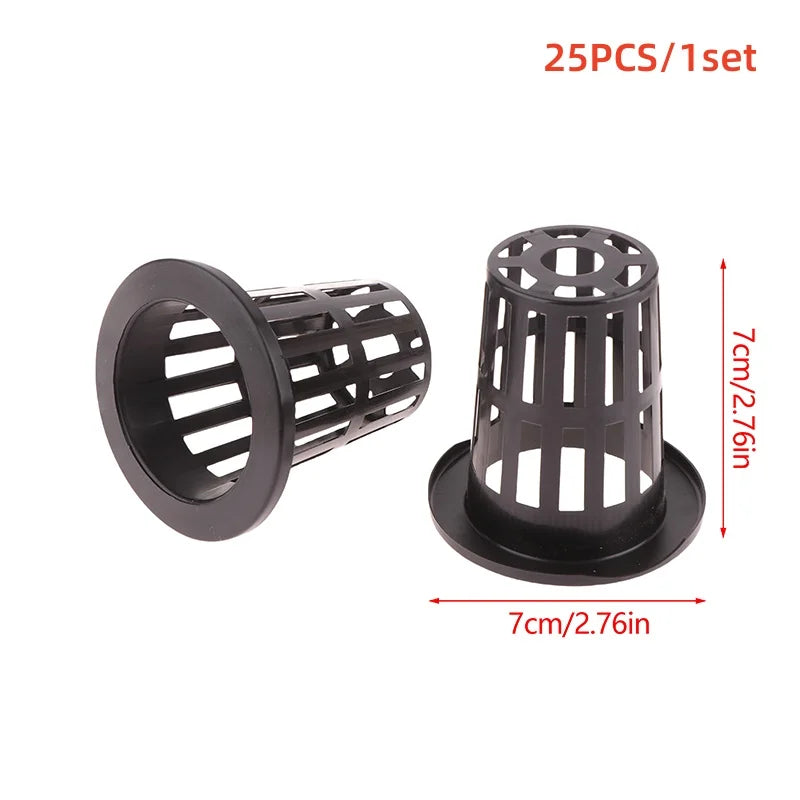 Fully-Loaded 25/121pcs Hydroponic Gardening Kit with Grow Baskets, See-through Insulation Lids, Sponges, and Labels