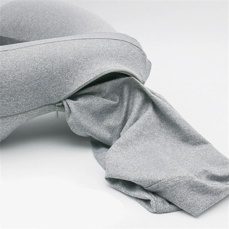 1 PCS Gray Inflatable Travel Pillow U Shaped Neck Support Waist Airplane Pillow With Cap Outdoor Camping Flight Accessories