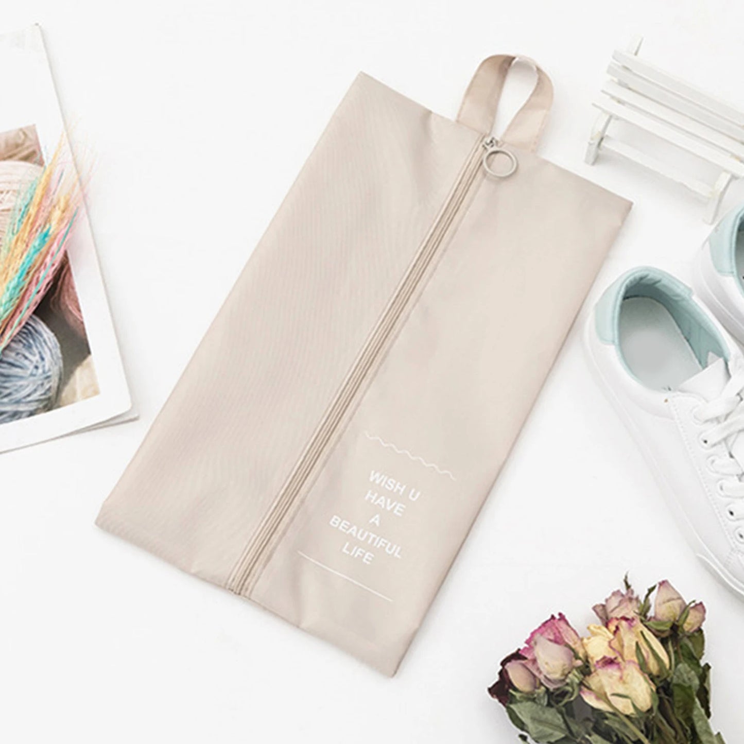 Travel Storage Bag Shoes Travel Packing Cubes Underwear Sundries Finishing Multifunctional Waterproof Portable Zipper Shoe Bag
