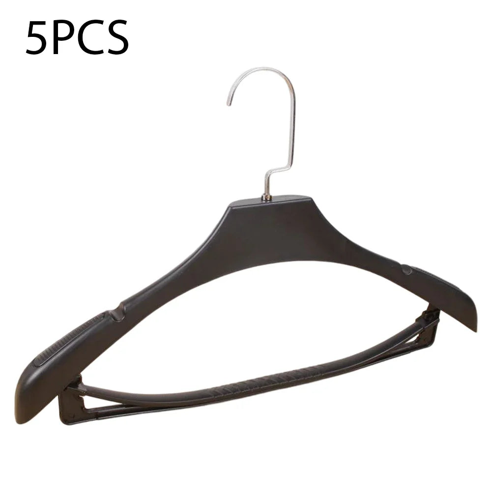 5Pcs Wide Shoulder Plastic Clothing Hanger,Suit Clothes Hanger Seamless Coat Drying Racks ,Wardrobe Room Storage Organizer