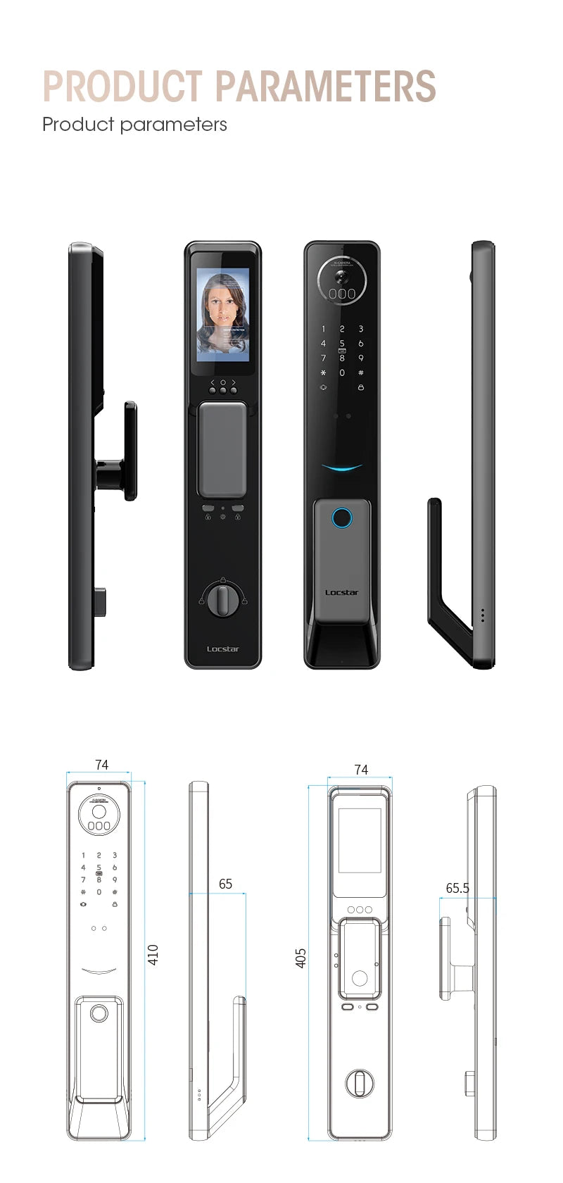 2024 Smart Door Lock Wifi Smart Fingerprint Digital Safe Door with Camera Lock for Home