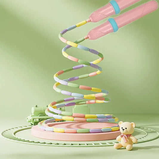 Rope Skipping Colorful Soft Beads Beaded Skipping Jump Rope For Kindergarten Pupil Choldren Beginners