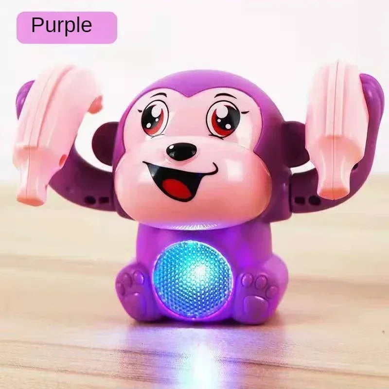 Musical Crawling Monkey Toys for Babies - Interactive Light-Up Dancing Toy for Infant Development and Tummy Time Gifts