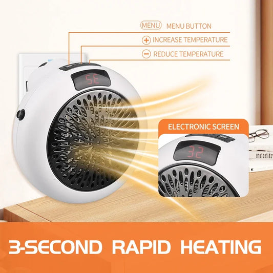 Desk Heater Electric Heater Wall-mounted Home Quiet Remote Quick Heating Thermostat Portable Home Heater Indoor Office Heating