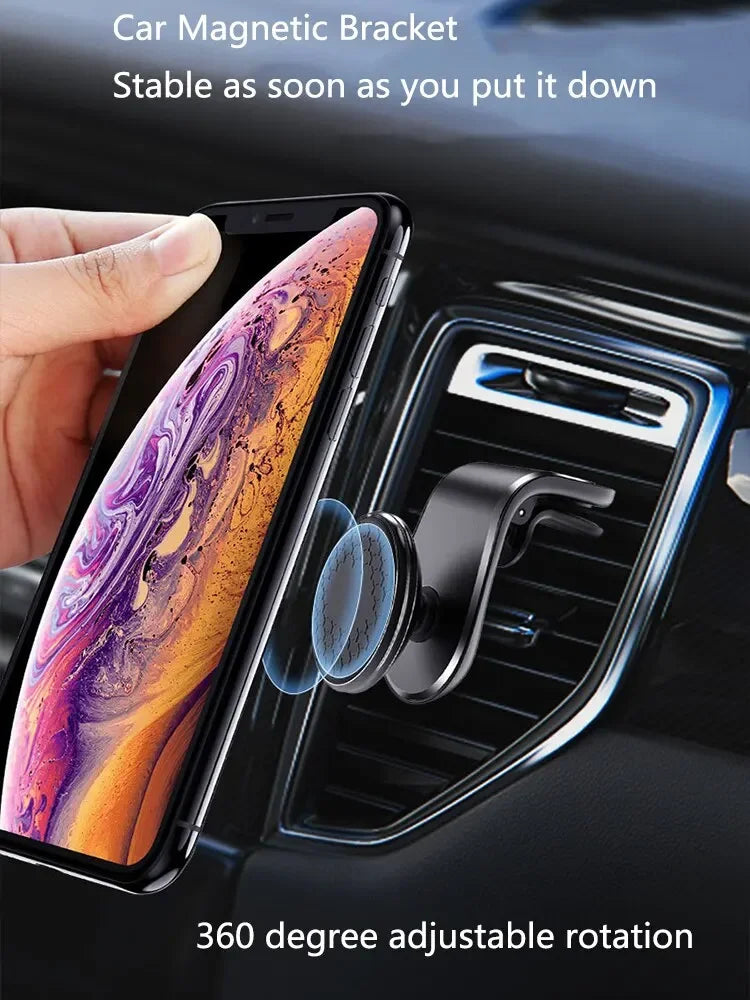Magnetic Car Phone Holder Stand Air Vent Magnet Car Mount GPS Smartphone Mobile Support In Car Multi-function Rotation Braccket