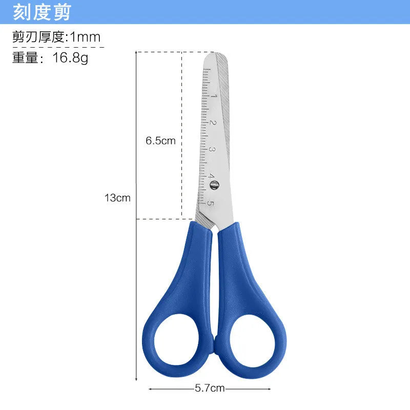 Graduated Student Scissors DIY Handmade Scissors Safety Ruler Graduated Scissors Stationery Student Supplies Office Supplies