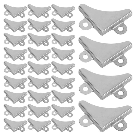 Metal Corner Protectors Durable Iron Triangular Design Protective Guards Silver For Boxes Wood Cases Furniture Hardware