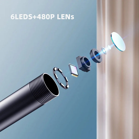 ENWOR Industrial Endoscope Camera IP67 Waterproof 5.5mm 7mm 3IN1 For Android Phones PC USB Endoscope Camera 6LEDs Adjustable