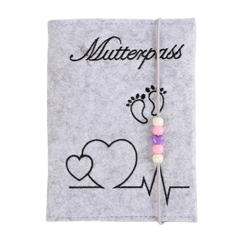 Maternity Log Protective Cover Handmade Felt German Passport Cover for Storing Hospital Vaccination Certificate Insurance Card