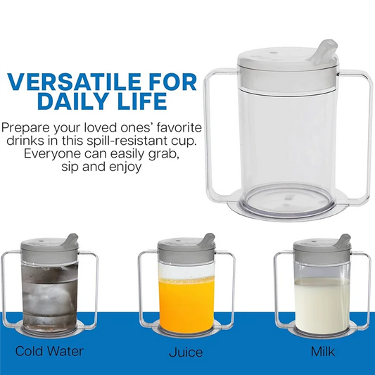 B84B-3 Pack 12Oz Adult Sippy Cup With Handles-Independence Sip Cups For Adults With Limited Mobility Handicap Cups