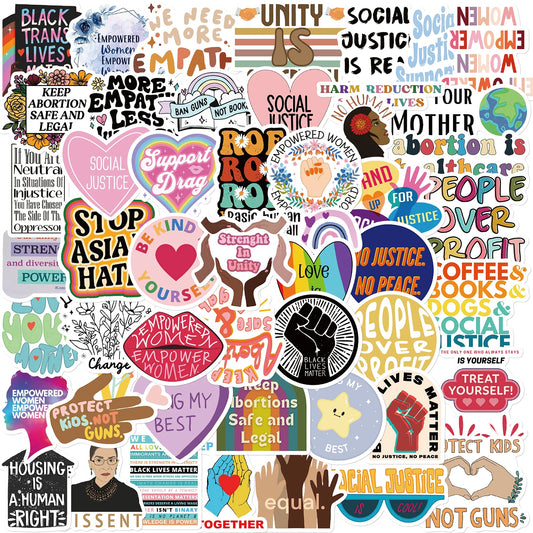 50PCS Social Justice Graffiti Stickers Handbooks Phone Cases Laptop Insulators Decorative Stickers