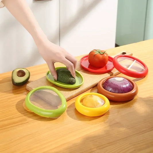 Reusable Food Saver Box Half Cut Fruit Fresh Retractable Film Storage Container Fruit Preservation Seal Cover Kitchen Tools
