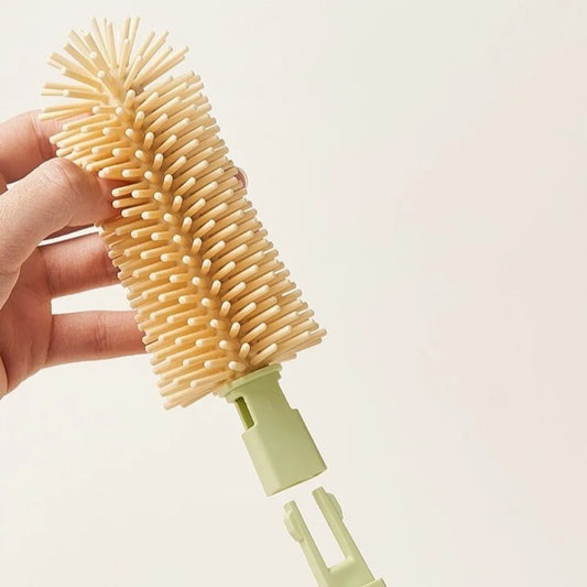 Silicone Baby Bottle Brush Set Flexible with Storage Box Cup Cleaning Brushes Soft Bristles Feeding Bottle Cleaners