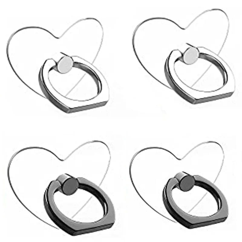 Transparent Cell Phone Ring Holder Stand 360° Degree Rotation Clear Finger Grip Kickstand Compatible iPhones or Phone Case