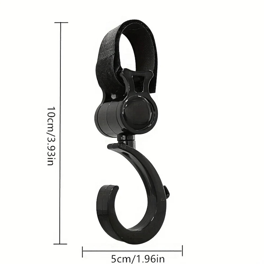 2PCS Pram Hook Baby Stroller Accessories Shopping Prop 360 Degree Rotating Hooks Stroller Hooks For Hanging Out