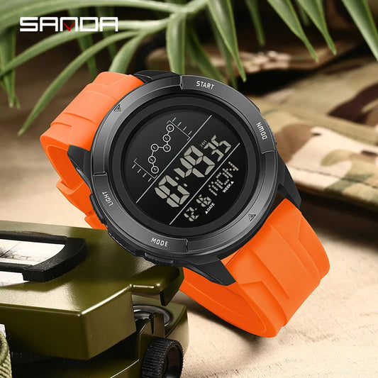 SANDA 2198 Single Monitor Male Student Electronic Watch Multifunctional Waterproof sports Student Electronic Watch 2025