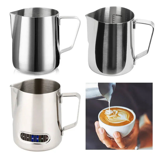 Coffee Latte Milk Frothing Jug Milk Frother Pitcher Stainless Steel Jug Espresso Barista Pitcher Milk Pot Coffee Accessories