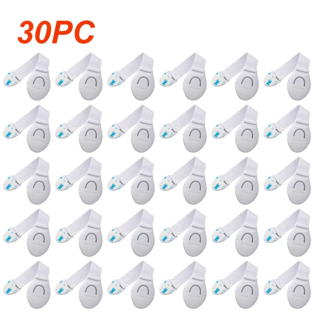 1/10pcs Child Safety Strap Locks No Drilling Cabinet Latches Adhesive Kids Proof for Cupboards Door Window Refrigerator