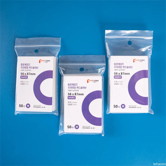 50pcs Card Sleeves Popcorn Card Film Card Set Card Set Transparent Hard Photo Card Holographic Protective Film Album Binder