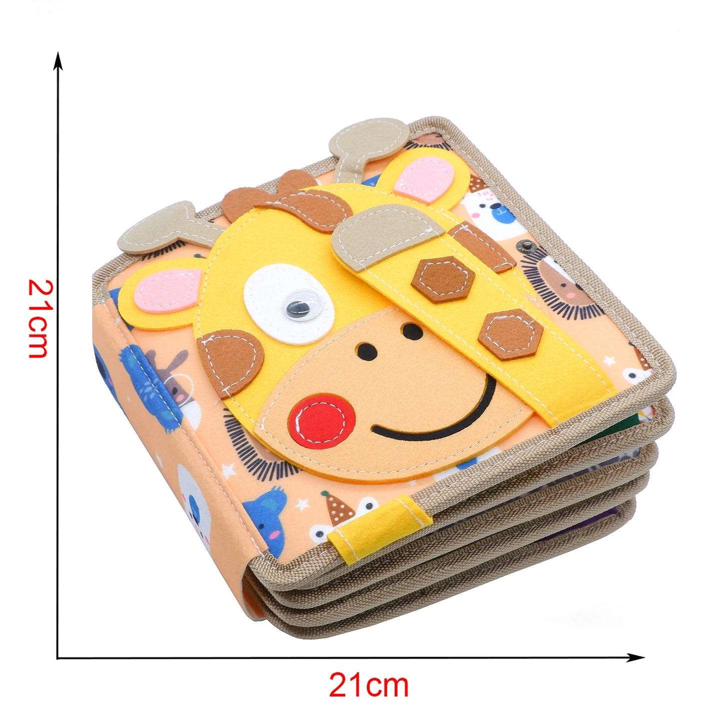 Montessori Toy Busy Board Giraffe Busy Book Preschool Learning Educational Quiet Book Sensory Travel Toy for Baby 3 4 5 6 Ages