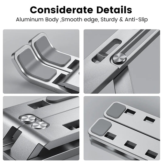 Foldable Metal Laptop Stand Adjustable Notebook Stand Laptop Holder Tablet Stand Computer Desktop Stand Laptop Accessories 