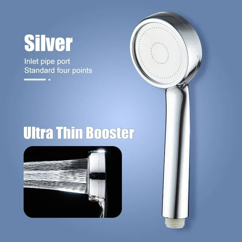 High Pressure Water Saving Rainfall Shower Head Bathroom Accessories ABS Chrome Holder Showerhead Bathroom Accessories
