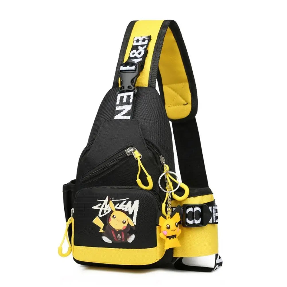Pokemon Pikachu Casual Mobile Phone Shoulder Bag Men's Women's Style Canvas Youth Athleisure Backpack