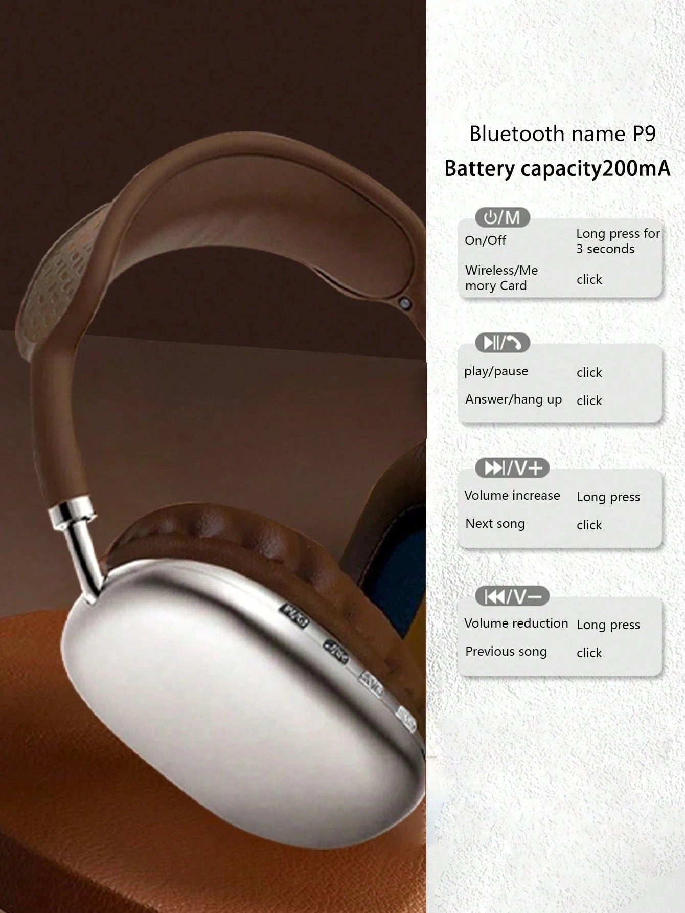 Headset wireless headset, long range, office listening headset, gaming game wireless headset