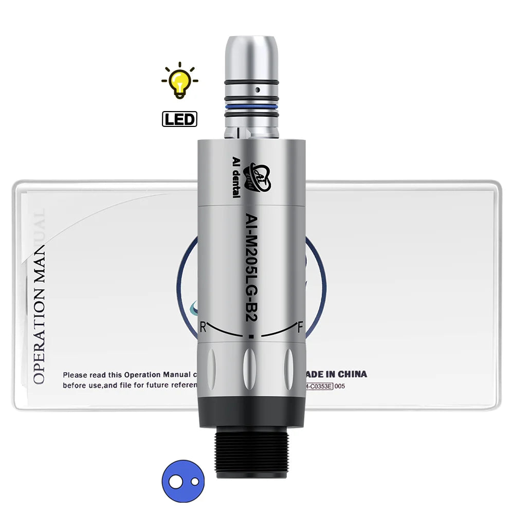 LED Illumination Dental Low Speed Air Motor With Micro Power Generator E-type 2/4/6 Hole Internal Water Spray AI-M205LG