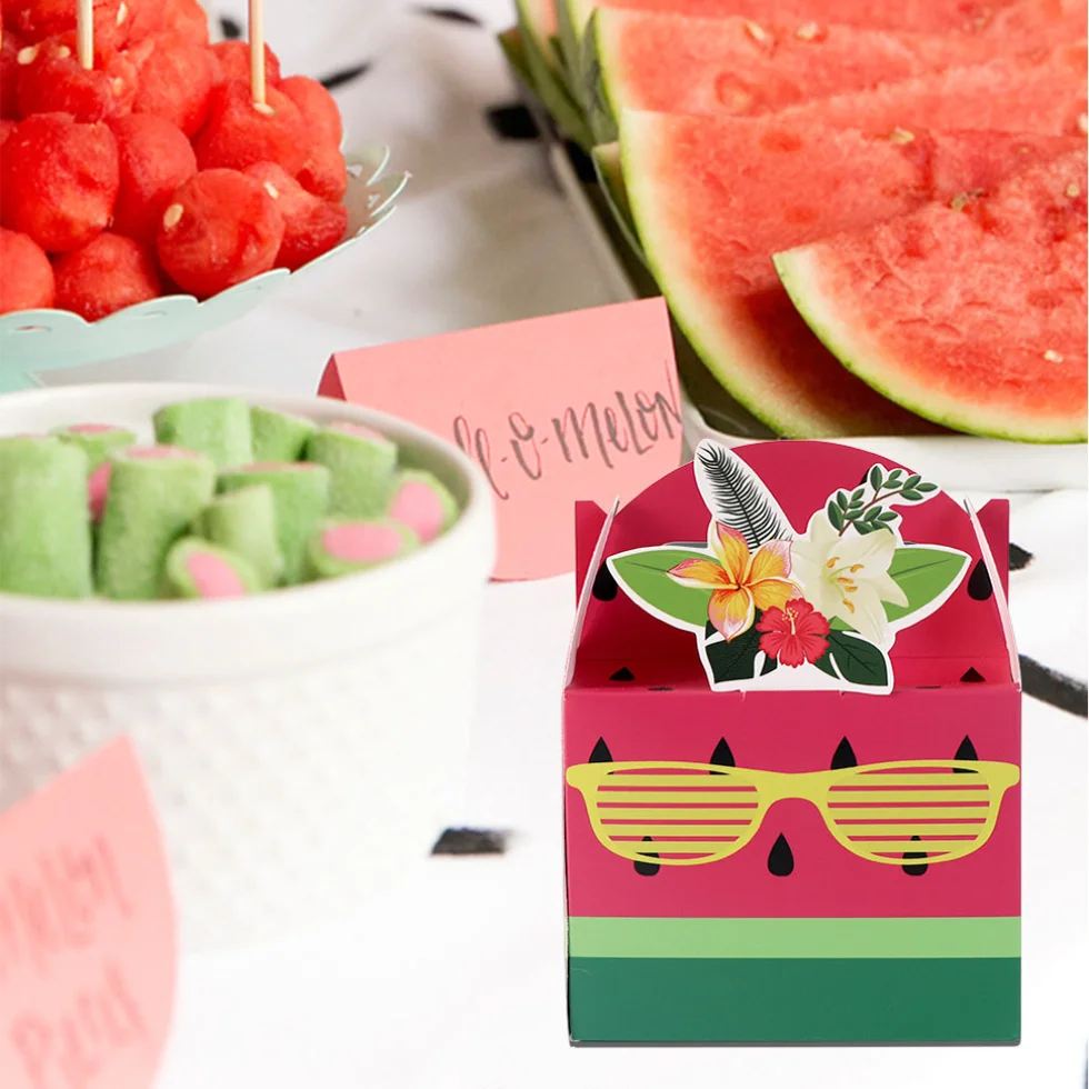 24PCS Watermelon Party Supplies Watermelon Party Favor Boxes One in a Melon Party Supplies One in a Melon Party Favor Boxes