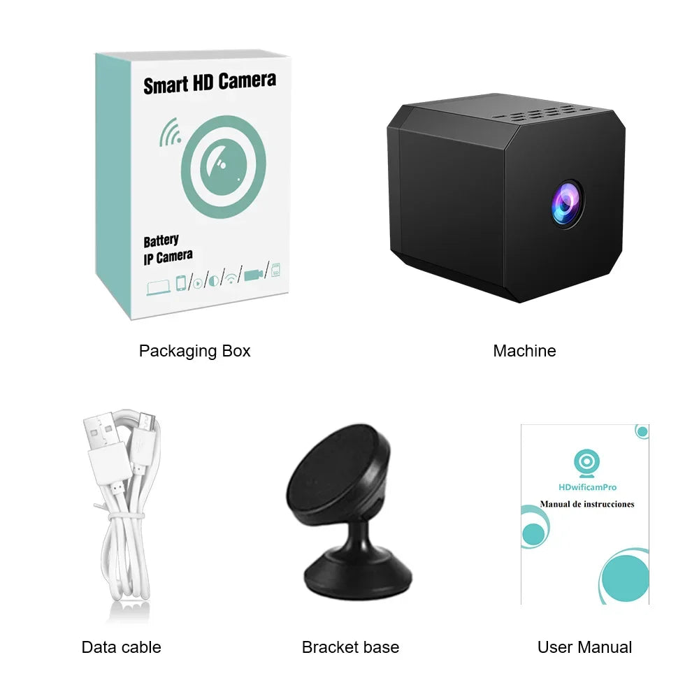 Smart Security Camera Mini Outdoor 1080P WiFi Night Vision Human Detection 2-Way Audio Cloud/SD Storage Camara Espia Smart Home