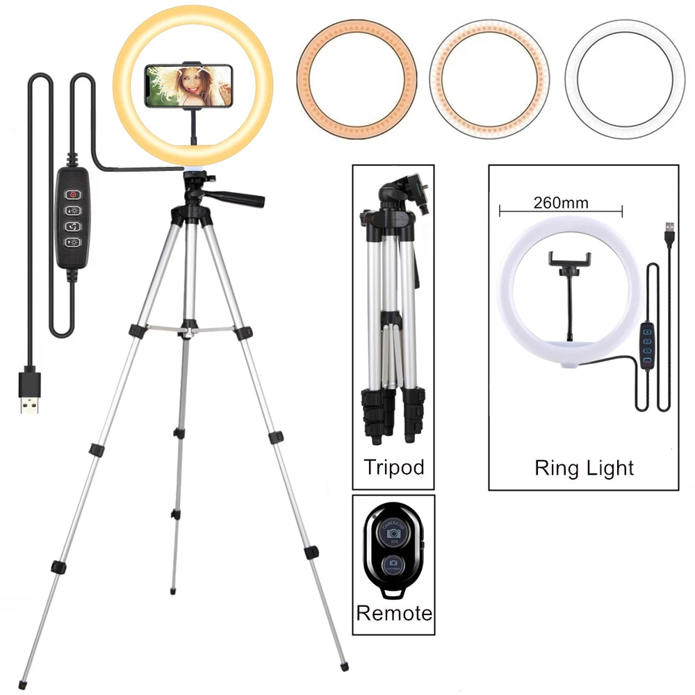 Selfie Ring Lamp Led Ring Light Selfie With Tripod Ring For Selfie Phone Video Photography Lighting For Youtube Phone Holder