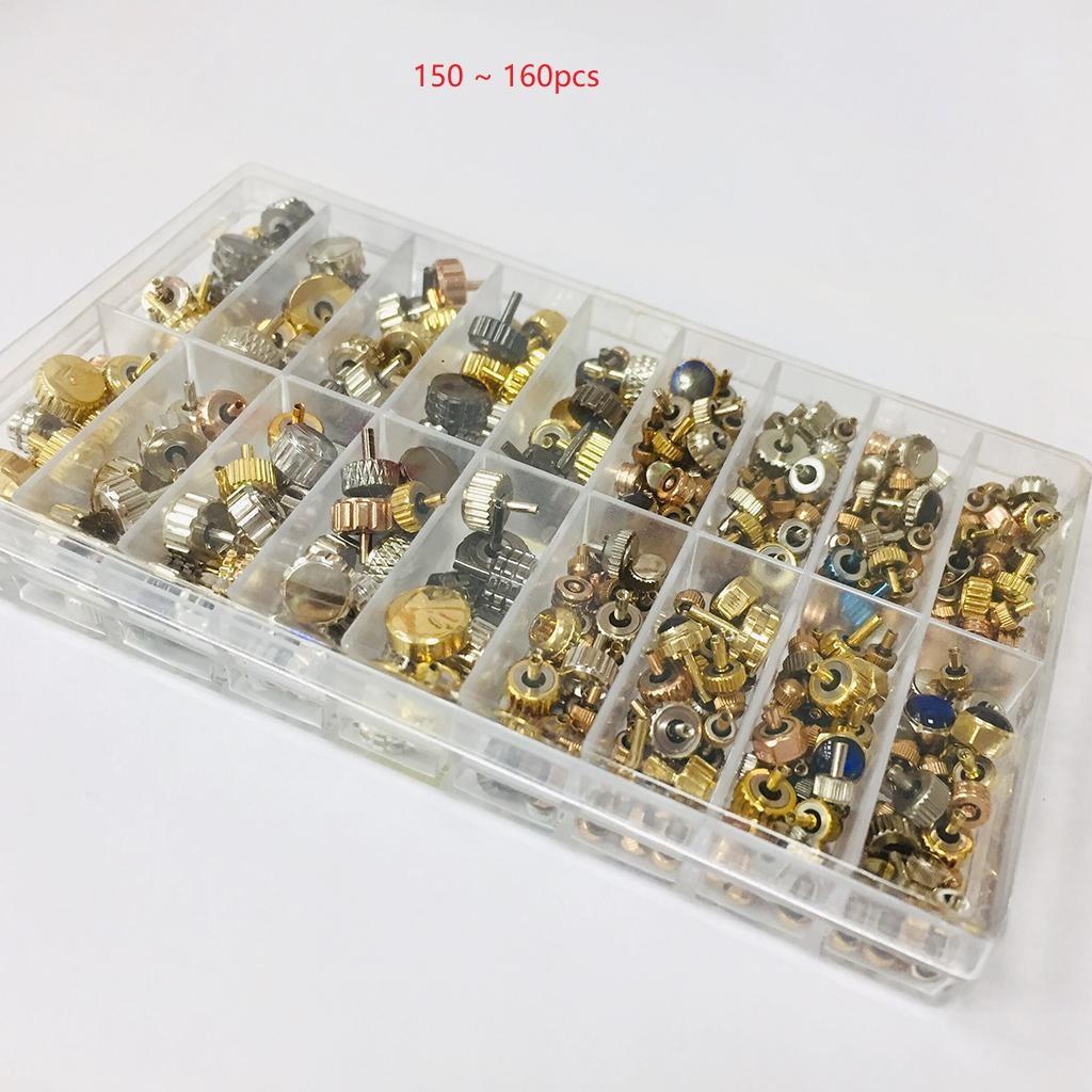 160pcs/Box Watch Spare Parts, Silver Bronze Copper Assorted Watch