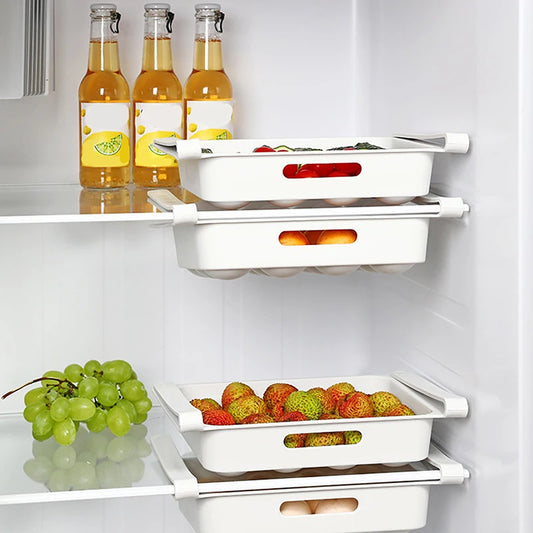 Hanging Kitchen Organizer Refrigerator Egg Fruit Storage Box Drawer Type Food Crisper Kitchen Accessories Fridge Organizer Shelf