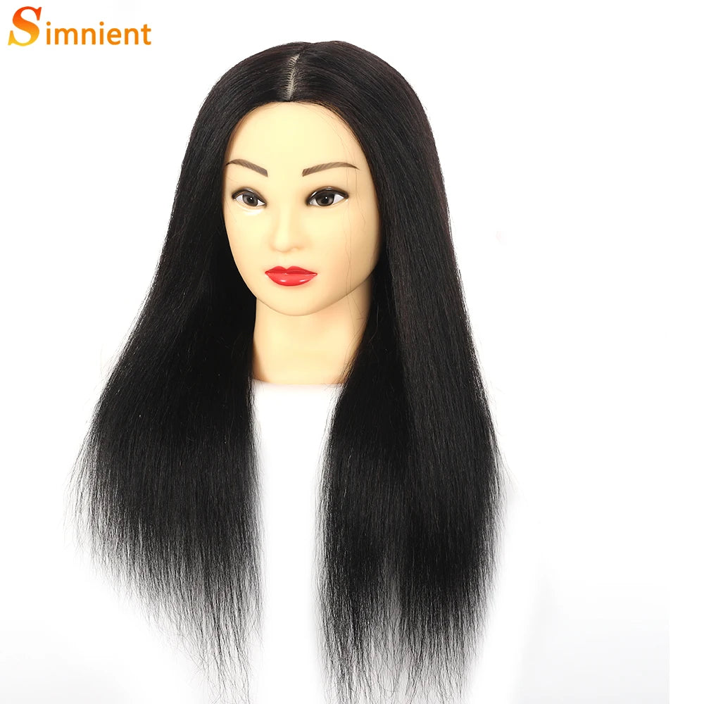 100% Real Human Hair Doll Head For Hairstyle Professional Training Head Kit Mannequin Head Styling To Practice Hot Curl Iron St