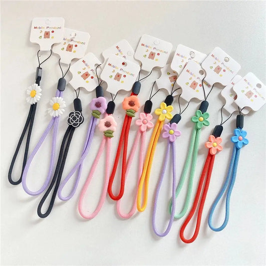 Strap Phone Charms Keys Short Rope Hanging Rope Flowers Phone Strap Phone Hanging Rope Mobile Phone Lanyard Wrist Hand Lanyard