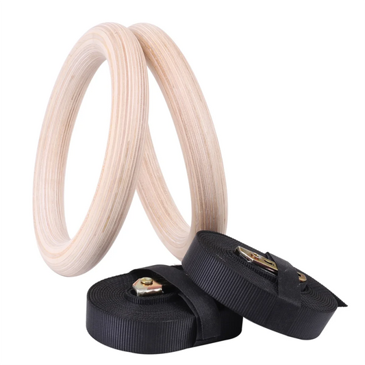 New Wooden Gymnastic Rings Adjustable Straps Door Anchor Foot Straps for Bodyweight Fitness