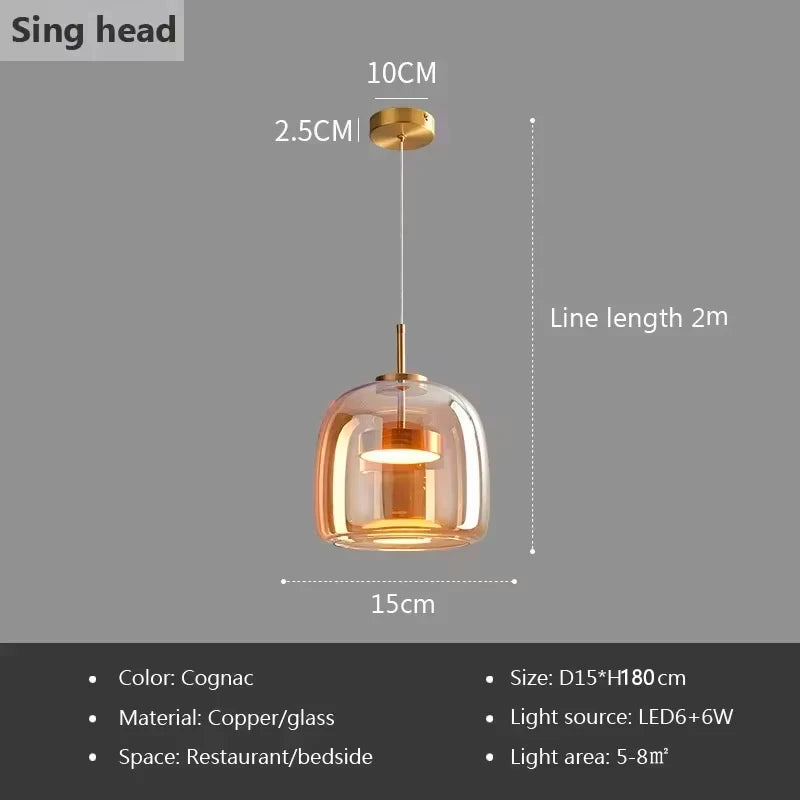 Nordic Glass LED Chandeliers Luxury Pendant Lamp Modern Minimalist hanging light fixture decorative indoor lighting