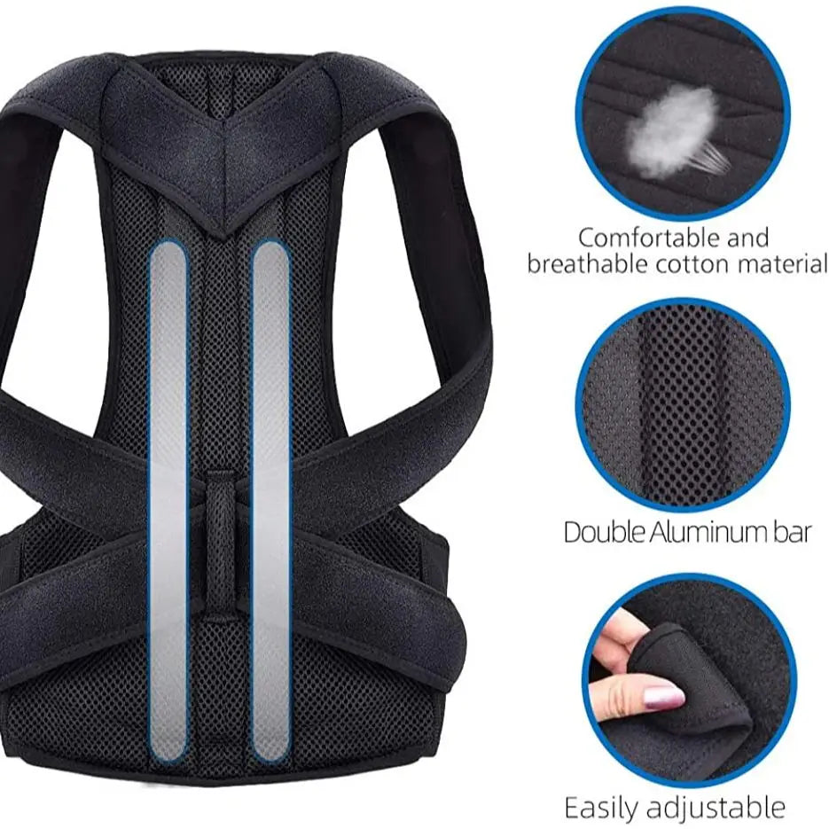 Adjustable Posture Corrector Brace for Hunchback Relief - Comfortable Invisible Back Support Improves Sitting Standing Posture