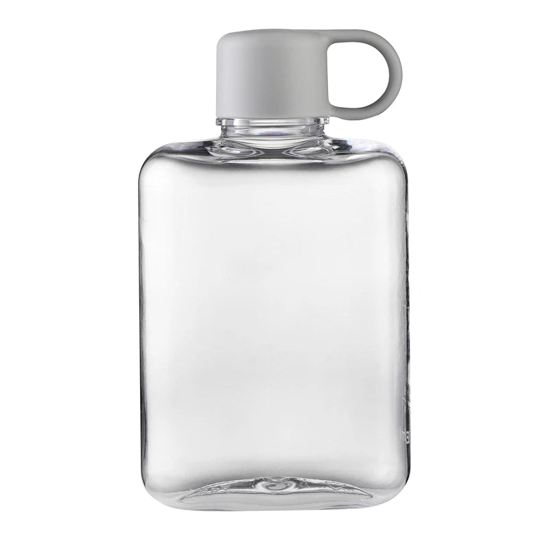 Water Botlte Flat Bpa Free Sport Clear Plastic Crystal Drinks Kettle Notebook Milk Juice Transparent Drinkware Birthday Gift