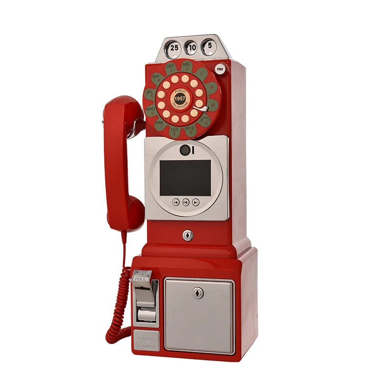 wedding party video guest book phone Retro style retro phone booth message recording 32G MP4 video audio message book phone