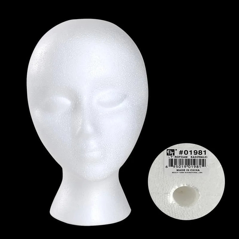 Head Mould Foam Family Foam Head Foam Head Fixed Props Display Head Wig Practice Plastic Wig Crochet Hooks