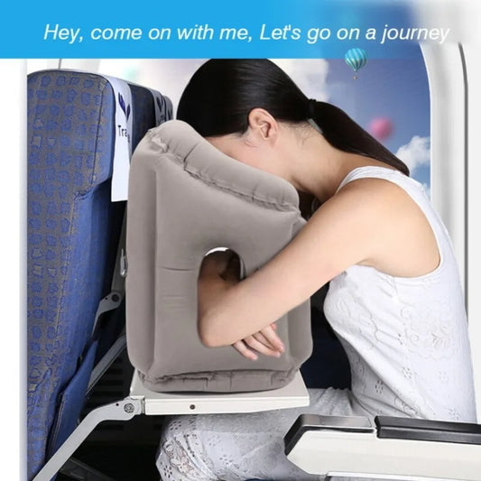 Inflatable Travel Pillow Multifunctional Neck and Head Support for Airplanes Trains Buses Office Naps Lunch Rest Sleeping