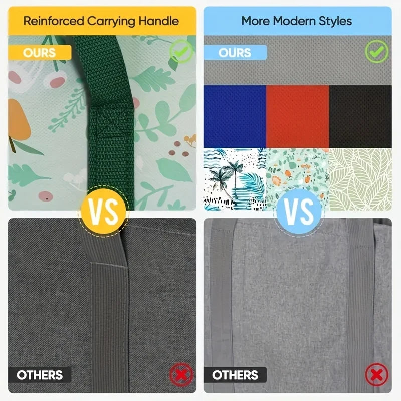 Large Reusable Grocery Bag - Keeps Food Hot/Cold for Hours, Durable Zipper Top, Spacious Interior with Storage Pockets