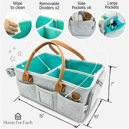 1pcs Diaper Bag Portable Diaper Storage Bag Cloth Felt Storage Bag Handbag Large Capacity Storage Box Travel Mommy Handbag